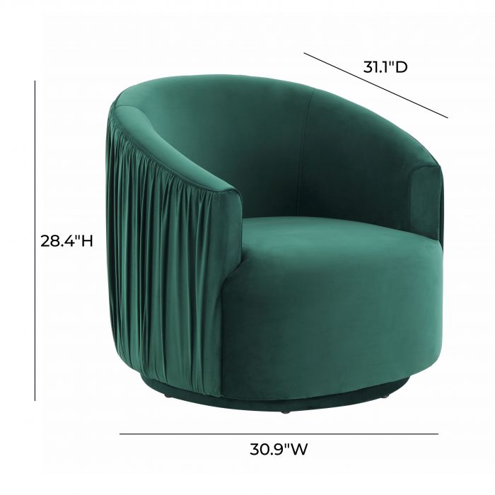 London Forest Green Pleated Swivel Chair - Be Bold Furniture