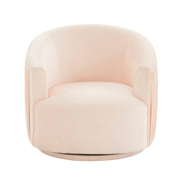 London Peach Pleated Swivel Chair - Be Bold Furniture