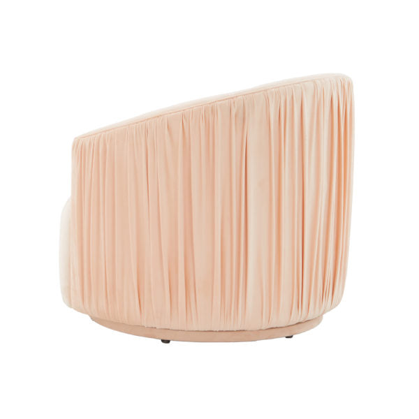 London Peach Pleated Swivel Chair - Be Bold Furniture