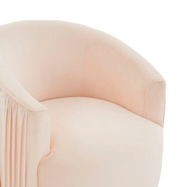 London Peach Pleated Swivel Chair - Be Bold Furniture