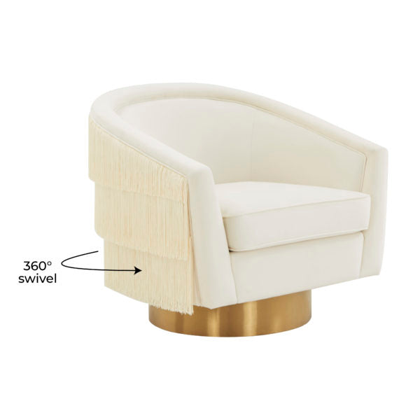 Flapper Cream Swivel Chair - Be Bold Furniture