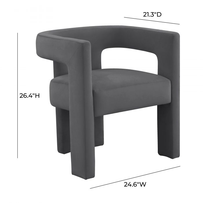 Sloane Dark Grey Velvet Chair - Be Bold Furniture