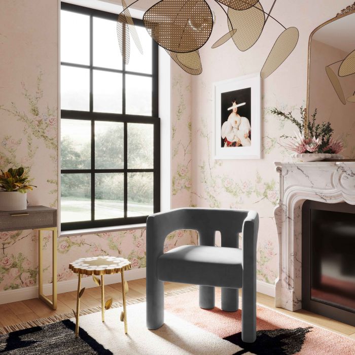 Sloane Dark Grey Velvet Chair - Be Bold Furniture