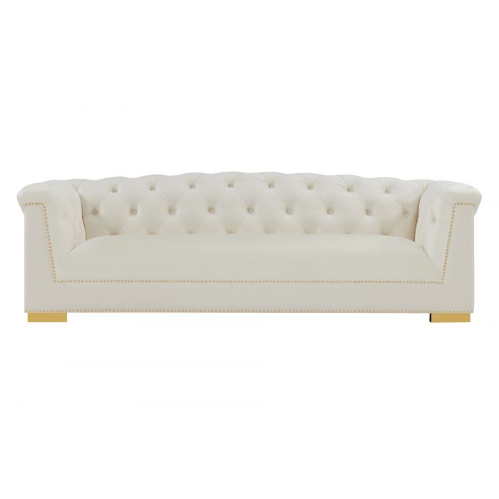 Farah Cream Velvet Sofa - Be Bold Furniture