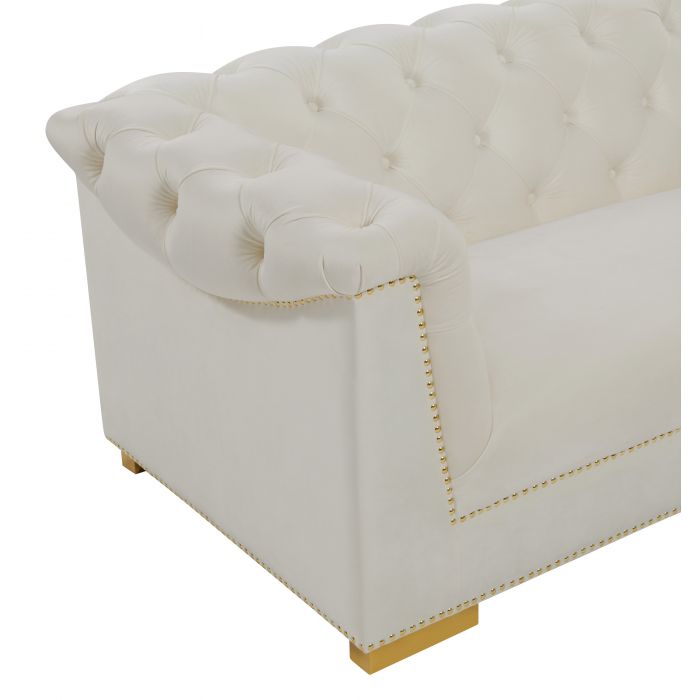 Farah Cream Velvet Sofa - Be Bold Furniture