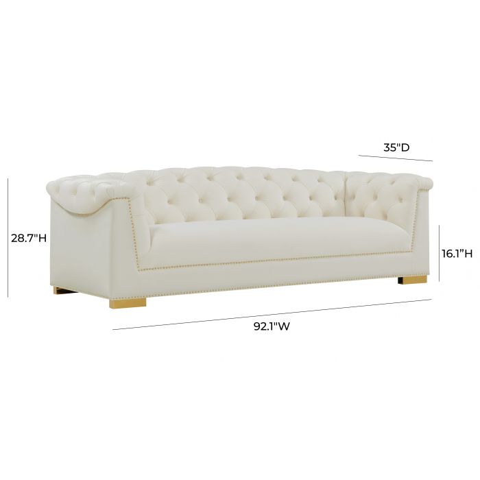 Farah Cream Velvet Sofa - Be Bold Furniture