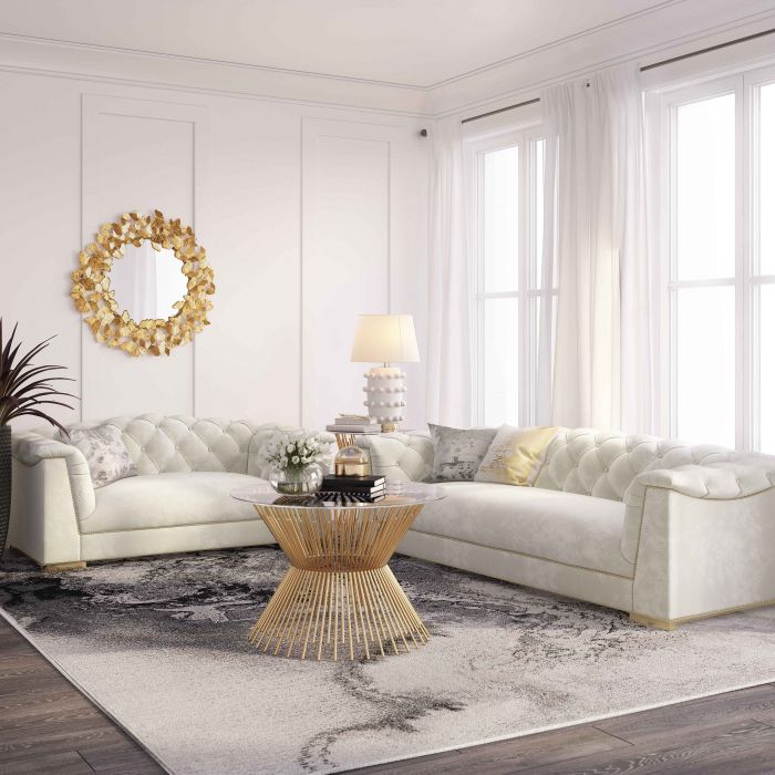 Farah Cream Velvet Sofa - Be Bold Furniture