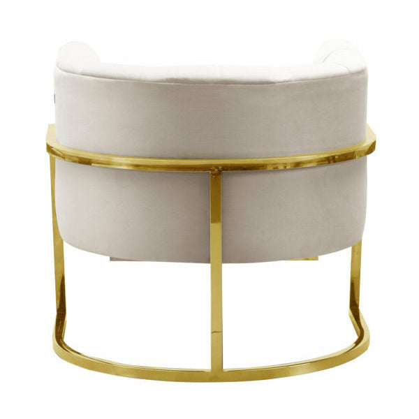 Mangolia Spotted Cream Chair With Gold - Be Bold Furniture
