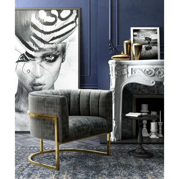 Magnolia Grey Chair With Gold Base - Be Bold Furniture