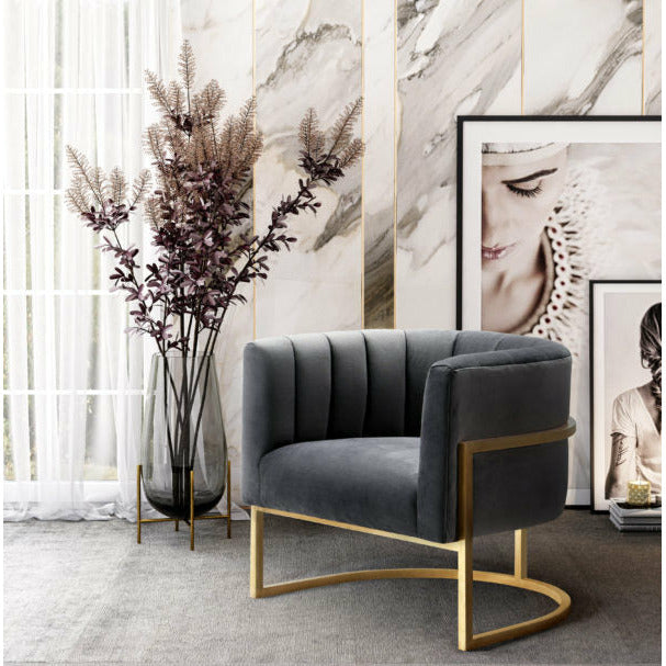 Magnolia Grey Velvet Chair - Be Bold Furniture