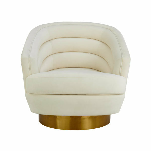 Canyon Cream Velvet Swivel Chair - Be Bold Furniture