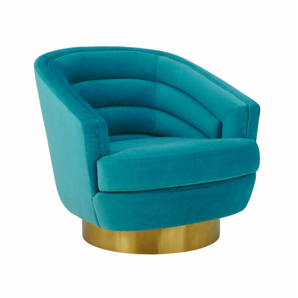 Canyon Blue Velvet Swivel Chair - Be Bold Furniture