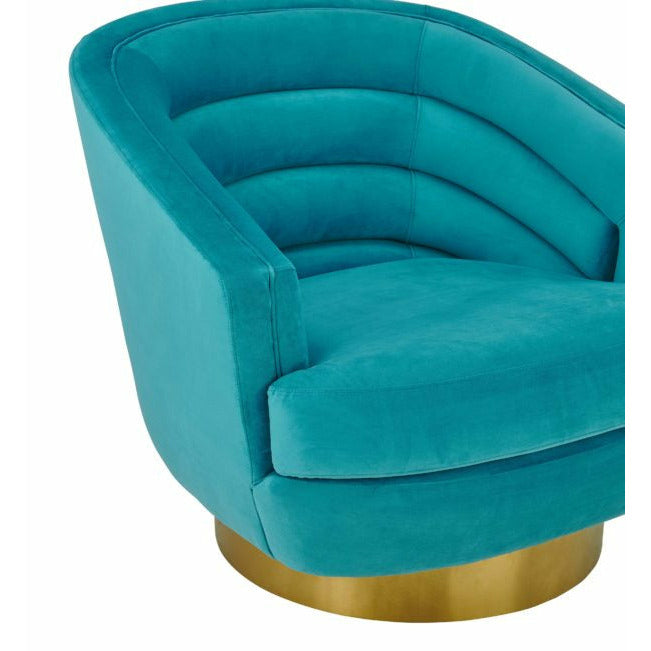 Canyon Blue Velvet Swivel Chair - Be Bold Furniture