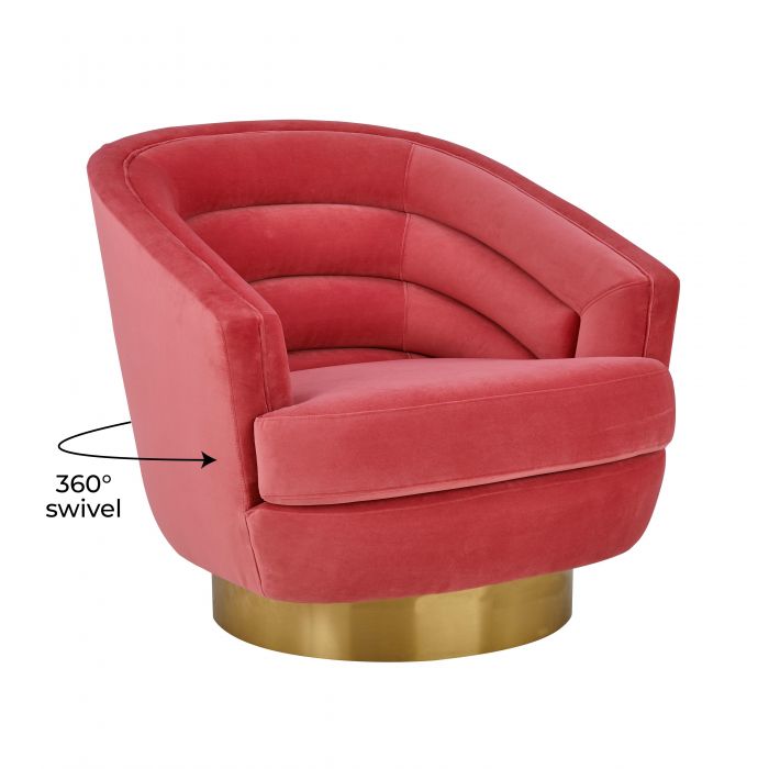 Canyon Hot Pink Velvet Swivel Chair - Be Bold Furniture