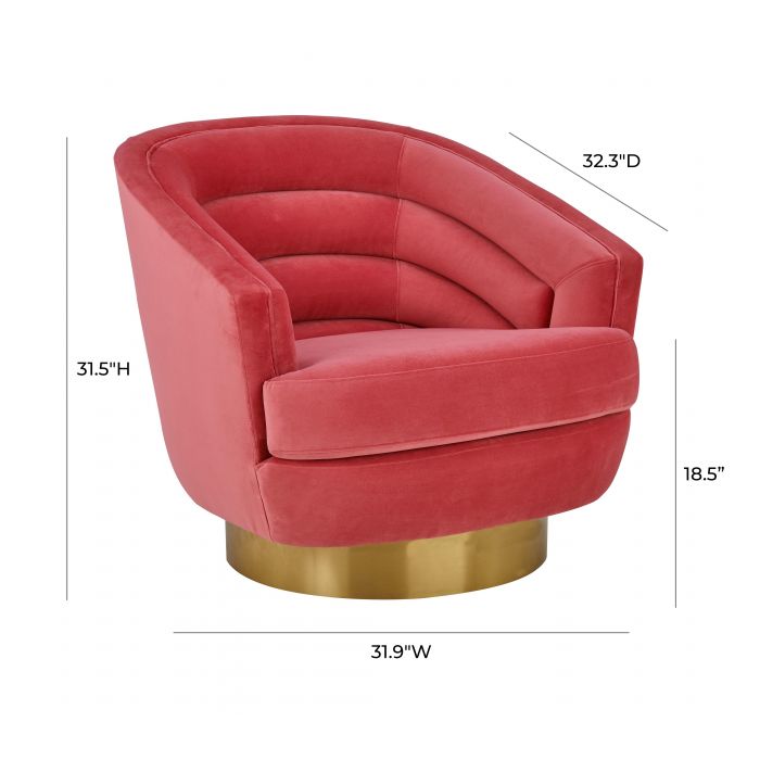 Canyon Hot Pink Velvet Swivel Chair - Be Bold Furniture