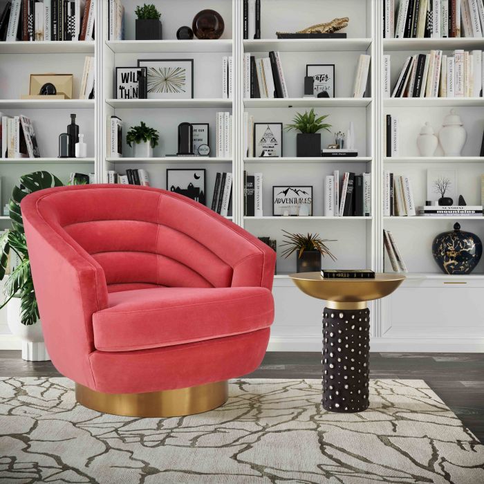 Canyon Hot Pink Velvet Swivel Chair - Be Bold Furniture