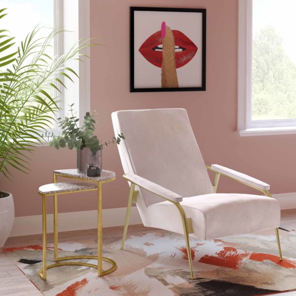 Abbey Blush Velvet Chair - Be Bold Furniture