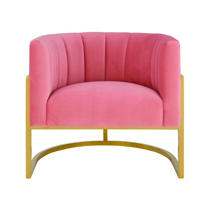 Magnolia Rose Pink Velvet Chair - Be Bold Furniture