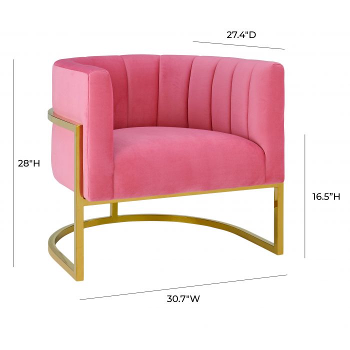 Magnolia Rose Pink Velvet Chair - Be Bold Furniture