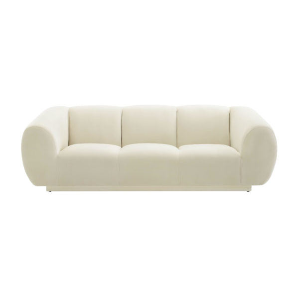Emme Cream Velvet Sofa - Be Bold Furniture