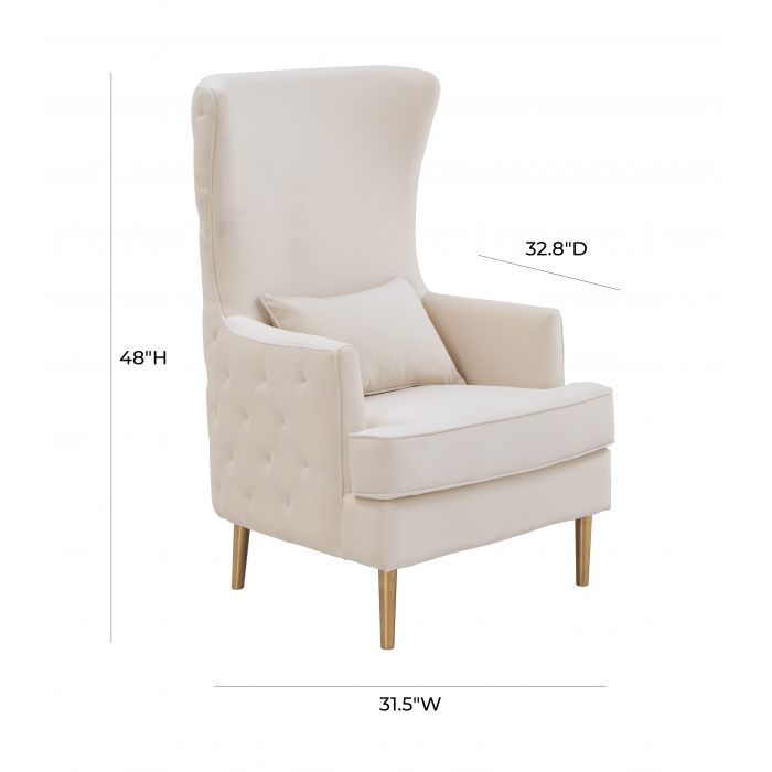 Alina Cream Tall Tufted Back Chair - Be Bold Furniture