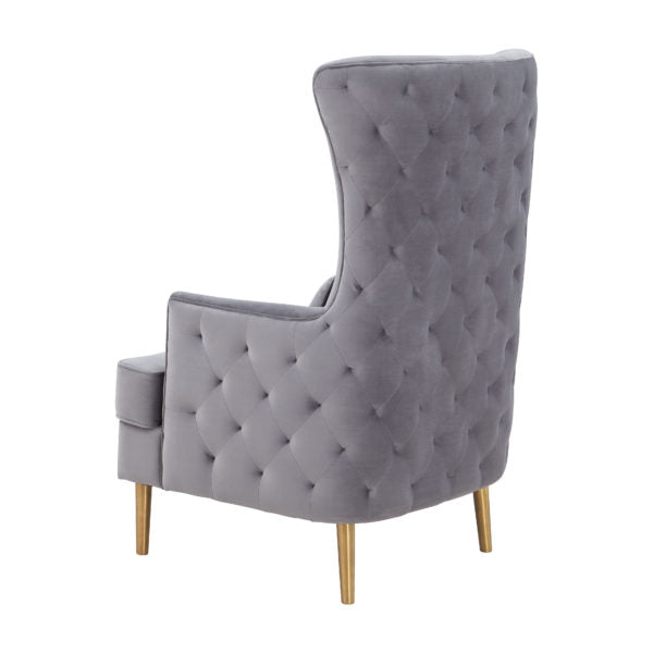 Alina Grey Tall Tufted Back Chair - Be Bold Furniture