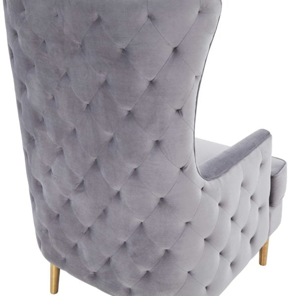 Alina Grey Tall Tufted Back Chair - Be Bold Furniture