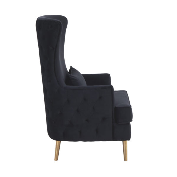 Alina Black Tall Tufted Back Chair - Be Bold Furniture