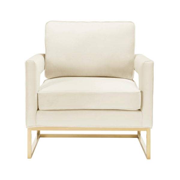 Avery Cream Velvet Chair - Be Bold Furniture