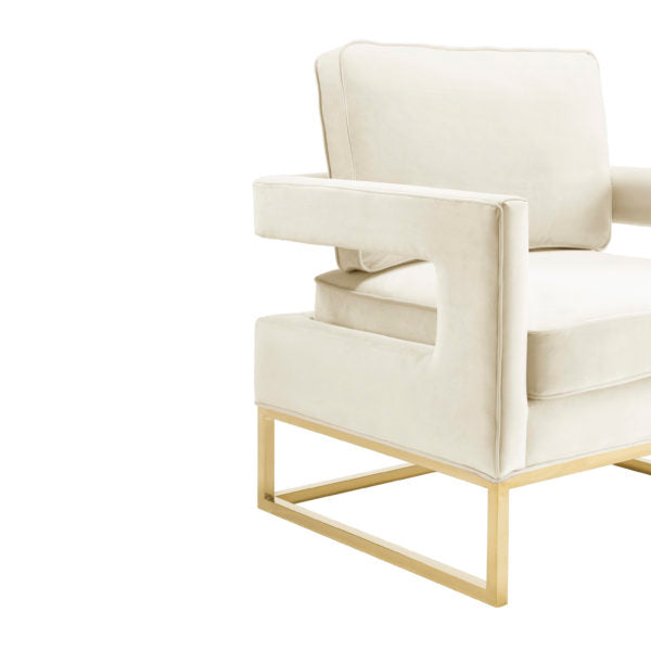 Avery Cream Velvet Chair - Be Bold Furniture