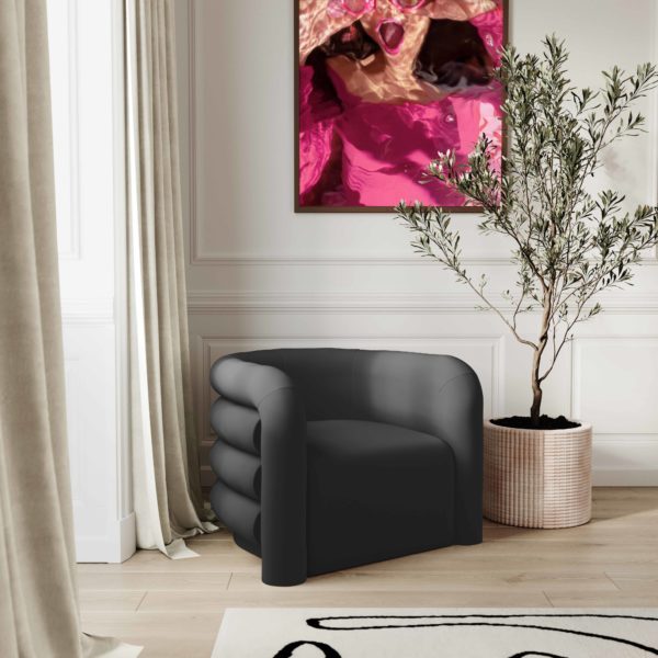 Curves Black Velvet Lounge Chair - Be Bold Furniture