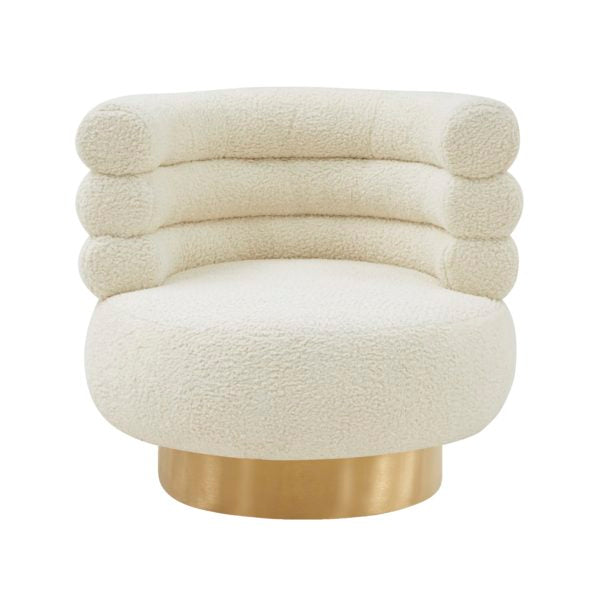 Naomi Faux Shearling Swivel Chair - Be Bold Furniture