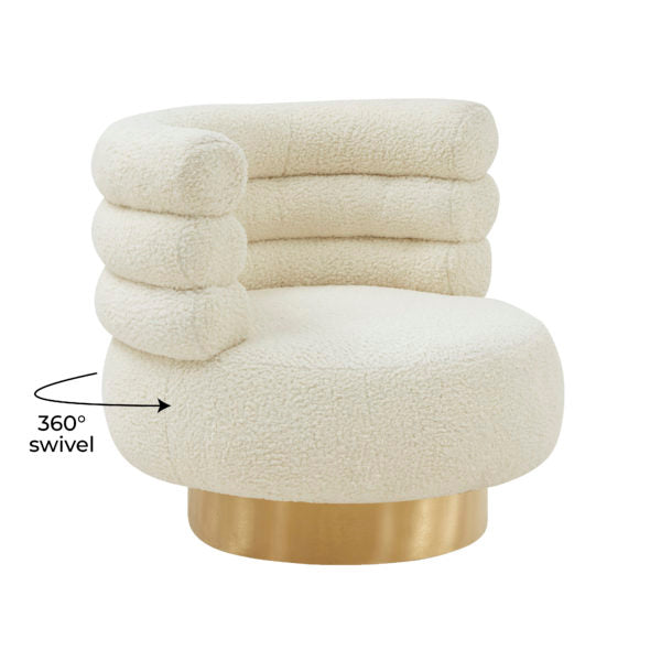 Naomi Faux Shearling Swivel Chair - Be Bold Furniture