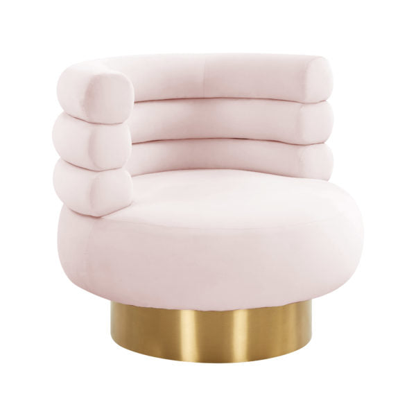 Naomi Blush Velvet Swivel Chair - Be Bold Furniture