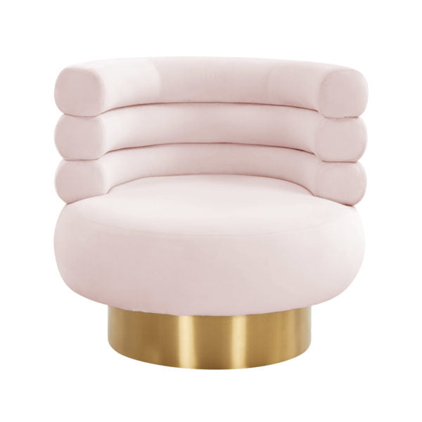 Naomi Blush Velvet Swivel Chair - Be Bold Furniture