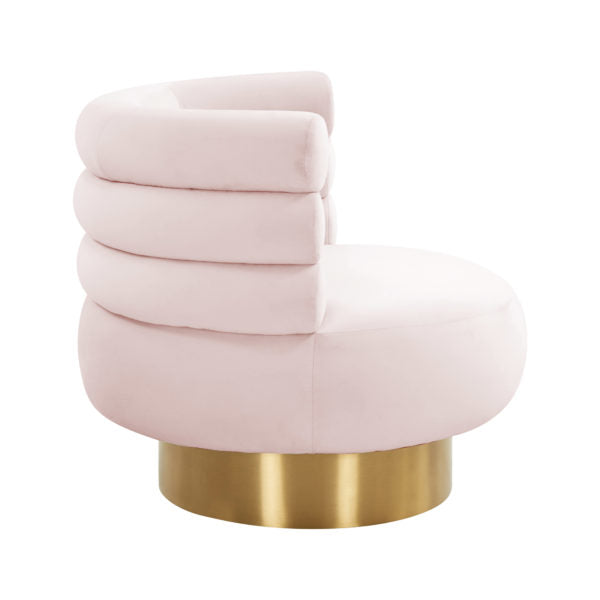 Naomi Blush Velvet Swivel Chair - Be Bold Furniture