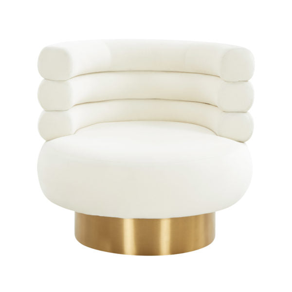 Naomi Cream Velvet Swivel Chair - Be Bold Furniture