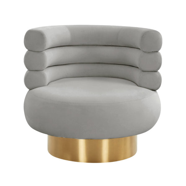 Naomi Grey Velvet Swivel Chair - Be Bold Furniture