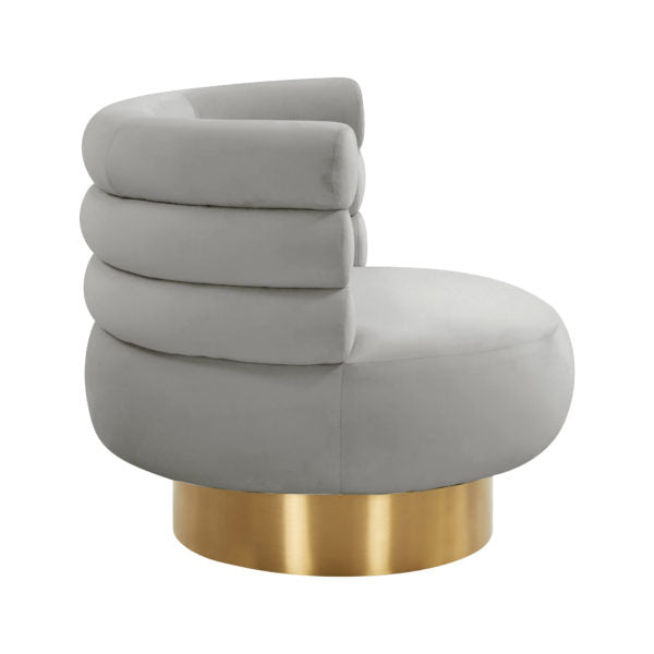 Naomi Grey Velvet Swivel Chair - Be Bold Furniture