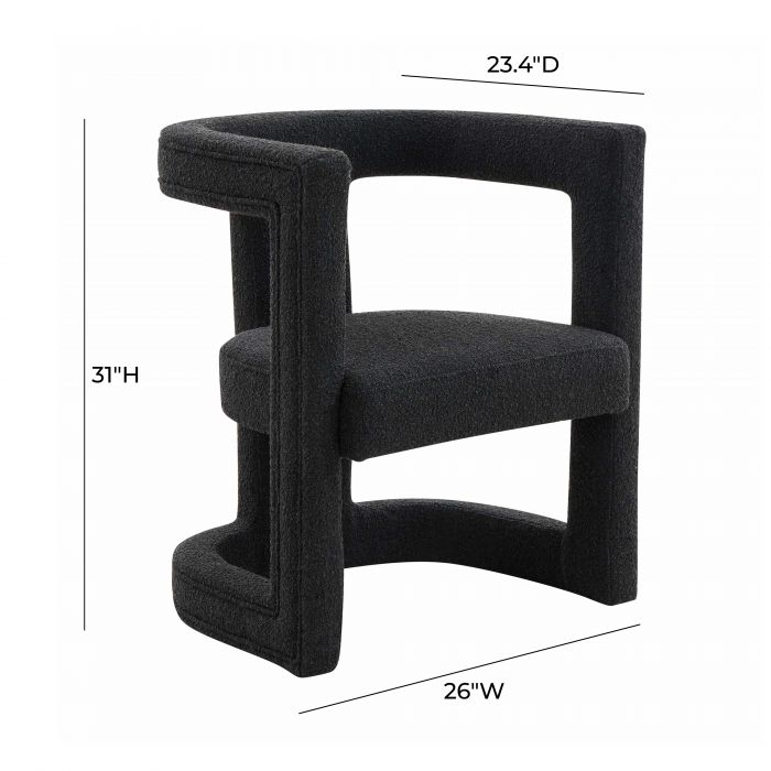 Ada Black Boucle Chair - Be Bold Furniture