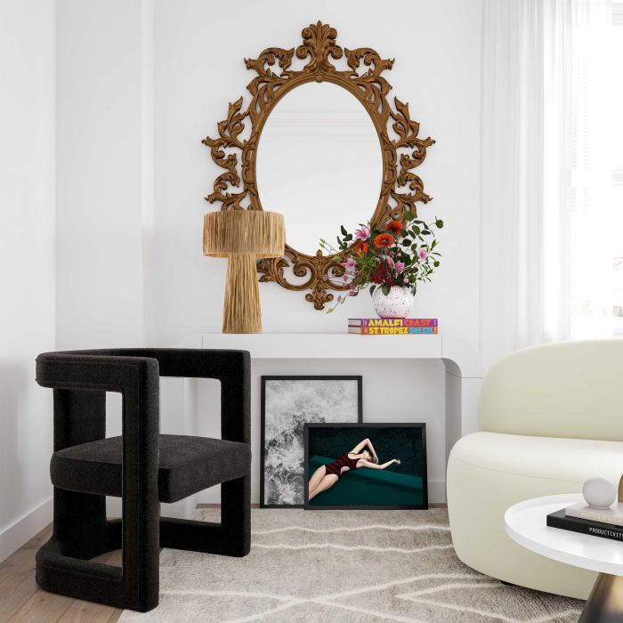 Ada Black Boucle Chair - Be Bold Furniture