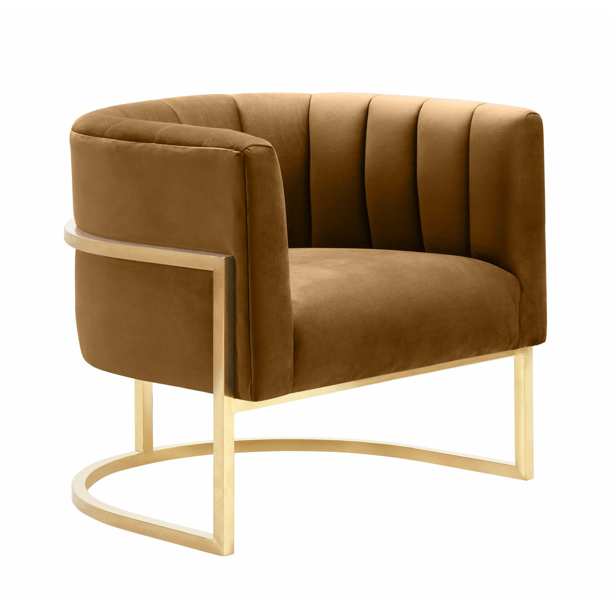 Mangolia Cognac Velvet Chair - Be Bold Furniture