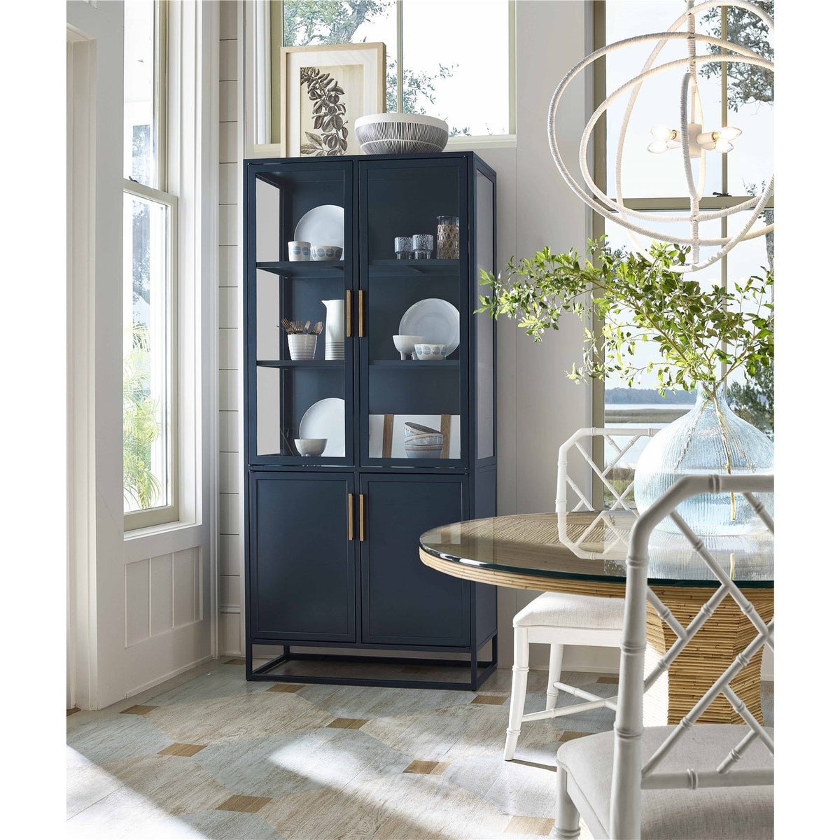Santorini Short Metal Kitchen Cabinet Cerulean Blue - Be Bold Furniture