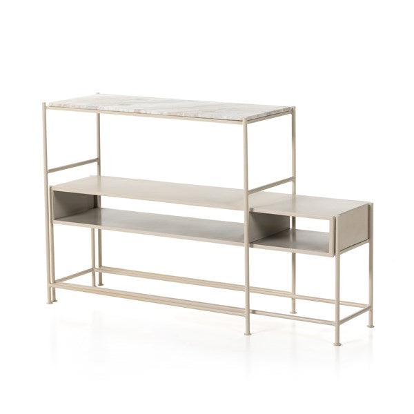 Dionne Console Table-Creamy Taupe Marble - Be Bold Furniture
