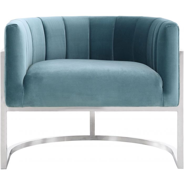 Magnolia Sea Blue Chair with Silver Base - Be Bold Furniture