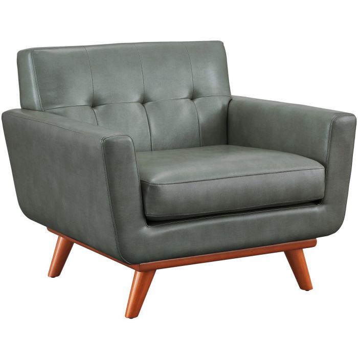 Lyon Smoke Grey Leather Chair - Be Bold Furniture