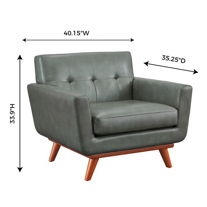 Lyon Smoke Grey Leather Chair - Be Bold Furniture