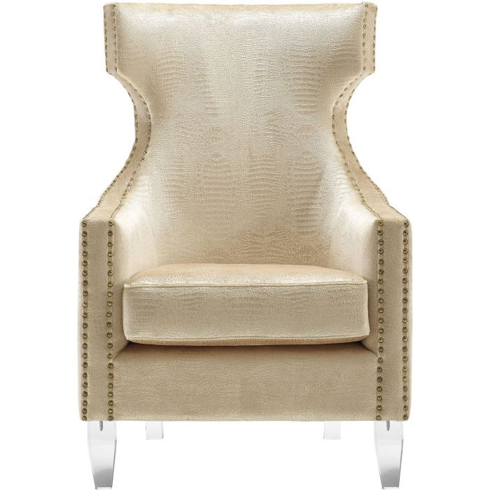 Gramercy Gold Croc Velvet Wing Chair - Be Bold Furniture
