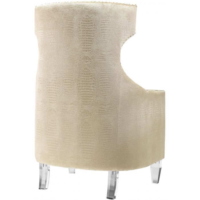 Gramercy Gold Croc Velvet Wing Chair - Be Bold Furniture