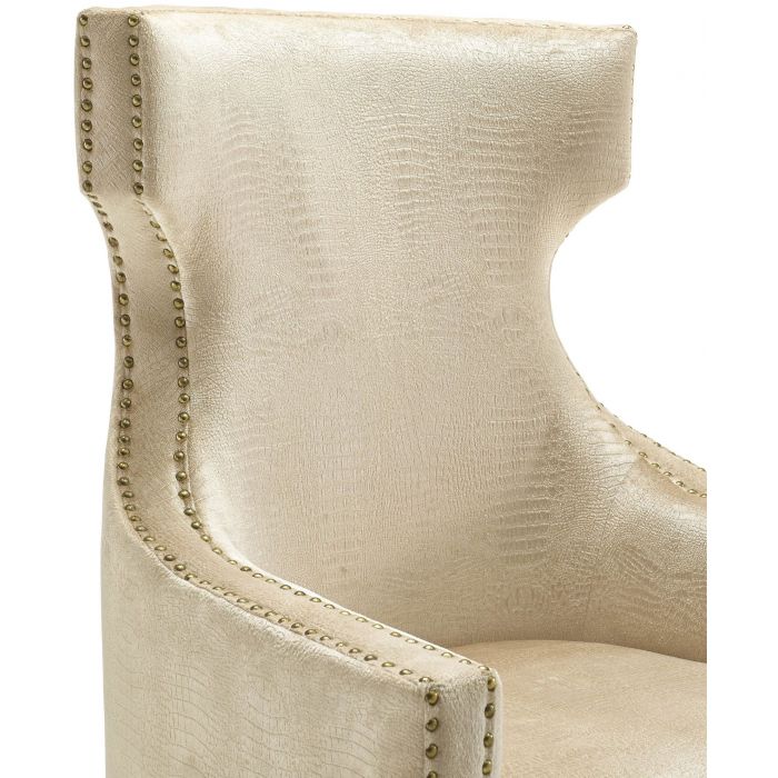 Gramercy Gold Croc Velvet Wing Chair - Be Bold Furniture